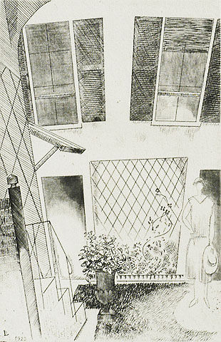 La Maison de Marie - JEAN-EMILE LABOUREUR - engraving with roulette work