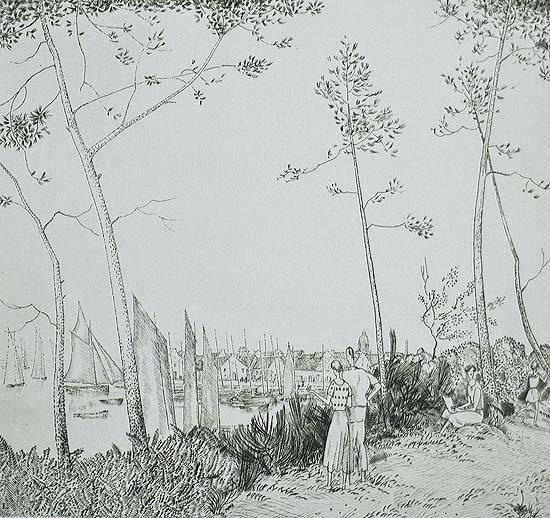 La Promenade sur la Porte - JEAN-EMILE LABOUREUR - etching