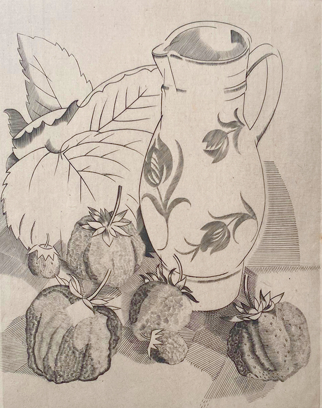Strawberries (Les Fraises) - JEAN-EMILE LABOUREUR - engraving