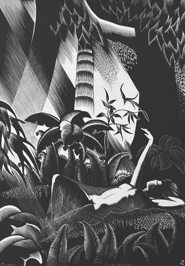 Forest Girl - PAUL LANDACRE - wood engraving