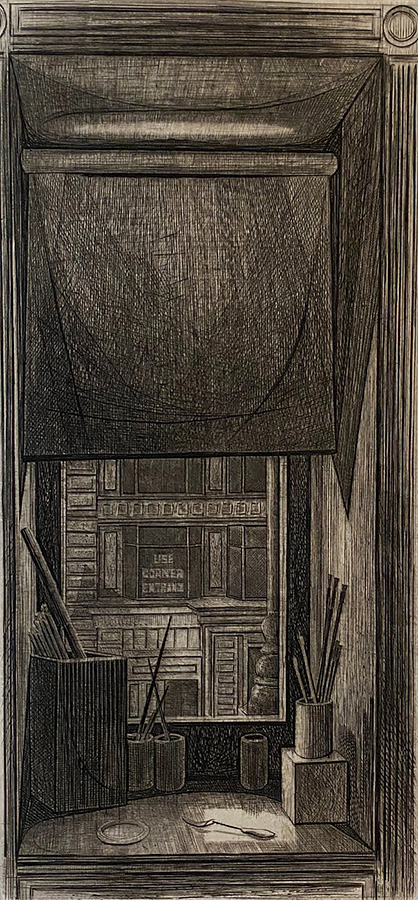 Window on 14th Street - ARMIN LANDECK - drypoint and engraving