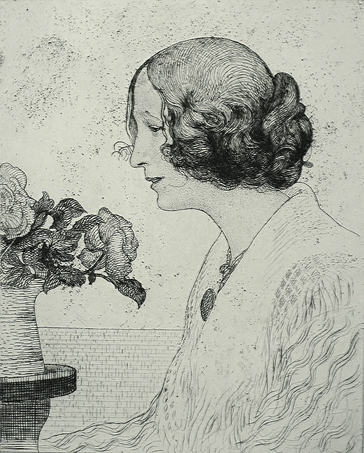 Anna Stina (Mrs. Alkman, née Rydell) - CARL LARSSON - etching