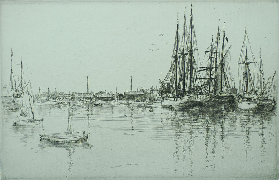 Les Voiliers du Bassin Neuf, a la Rochelle - GUSTAVE LEHEUTRE - etching