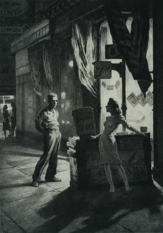 Chance Meeting - MARTIN LEWIS - drypoint
