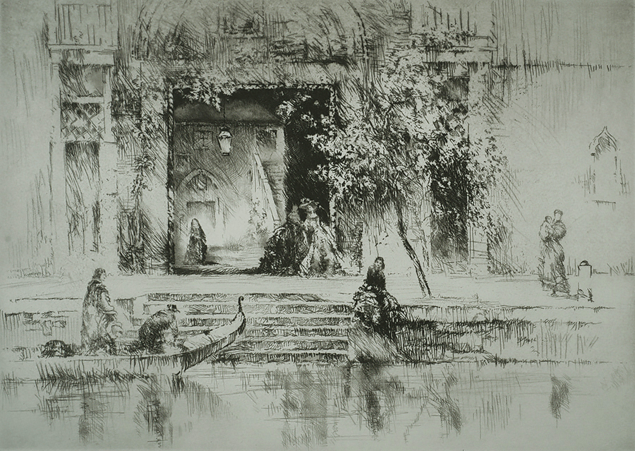 Venetian Steps - SIDNEY M. LITTEN - etching and drypoint