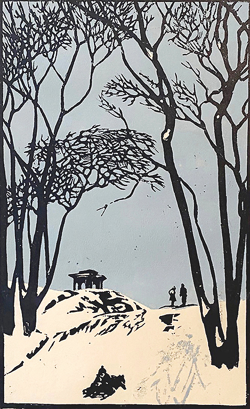 Central Park - LOUIS LOZOWICK - woodcut printed in colors