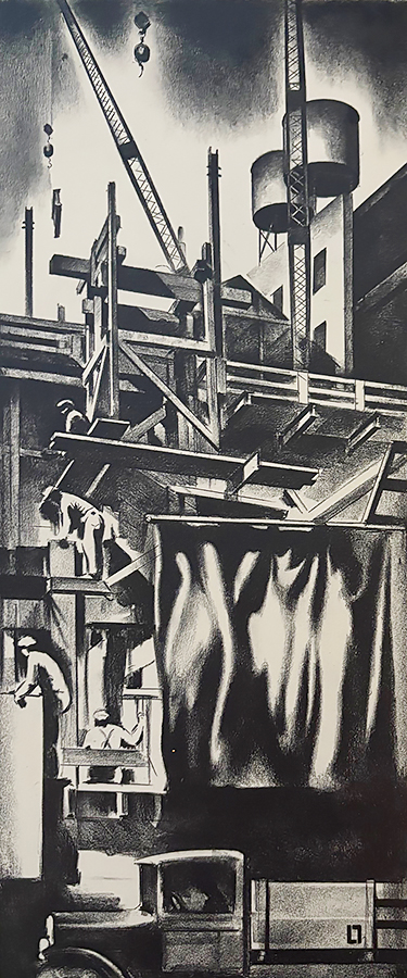Construction (Excavation) - LOUIS LOZOWICK - lithograph