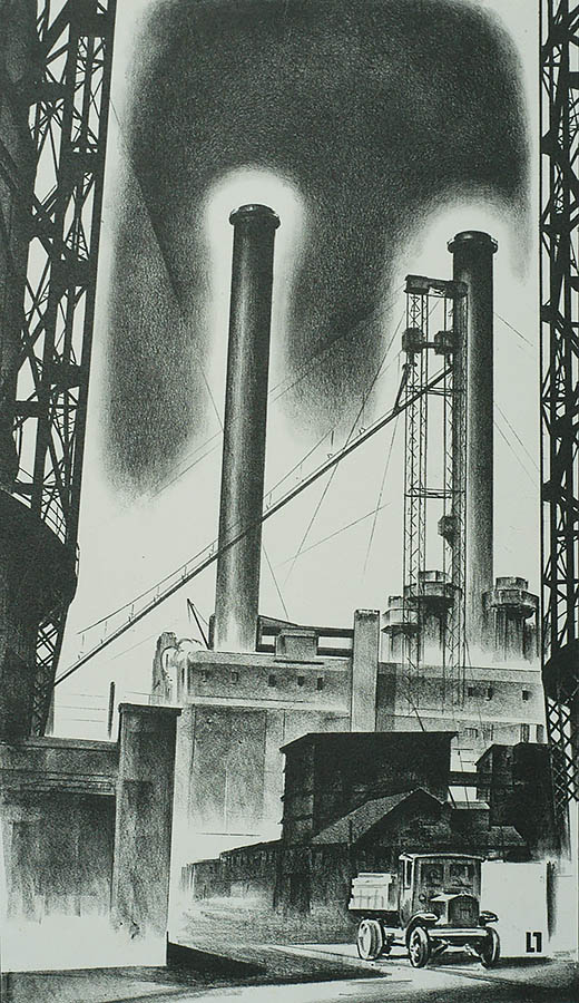 Edison Plant - LOUIS LOZOWICK - lithograph
