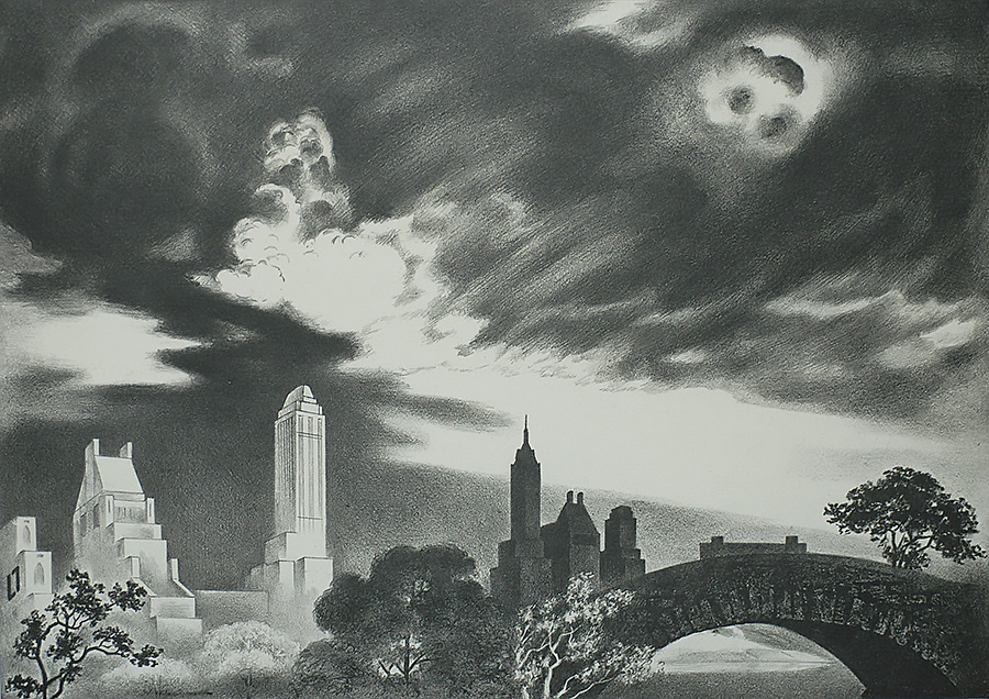 Angry Skies (Andante Cantabile) - LOUIS LOZOWICK - lithograph
