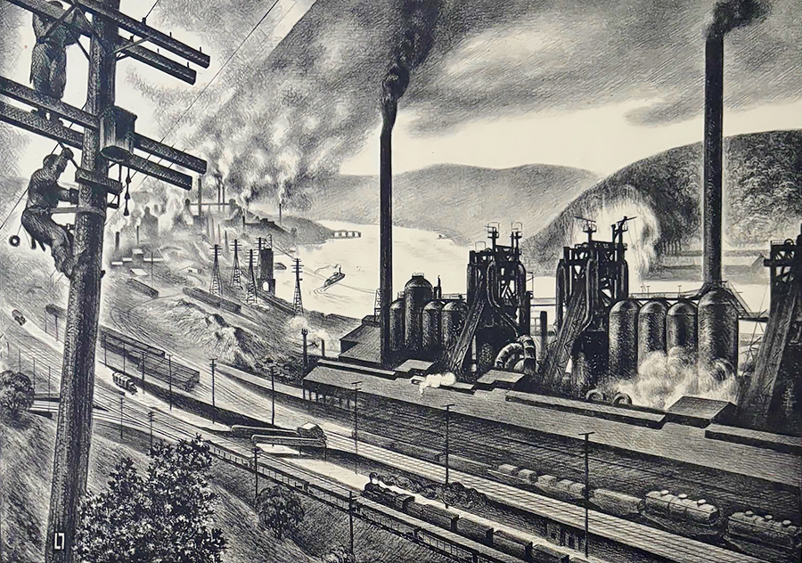 Steel Valley - LOUIS LOZOWICK - lithograph