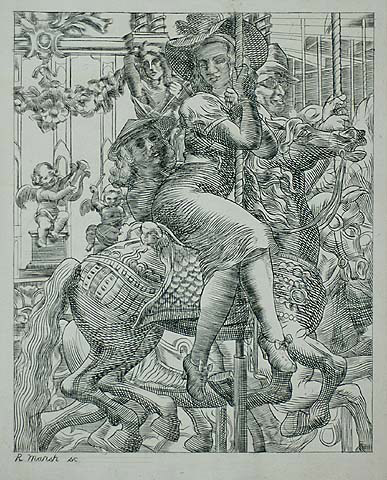 Merry-go-Round - REGINALD MARSH - engraving and etching