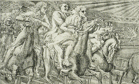 Wooden Horses - REGINALD MARSH - engraving with etching
