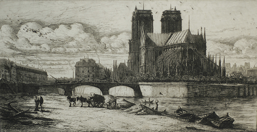 L'Abside de Notre Dame - CHARLES MERYON - etching with drypoint