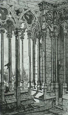 La Galerie, Notre Dame - CHARLES MERYON - etching
