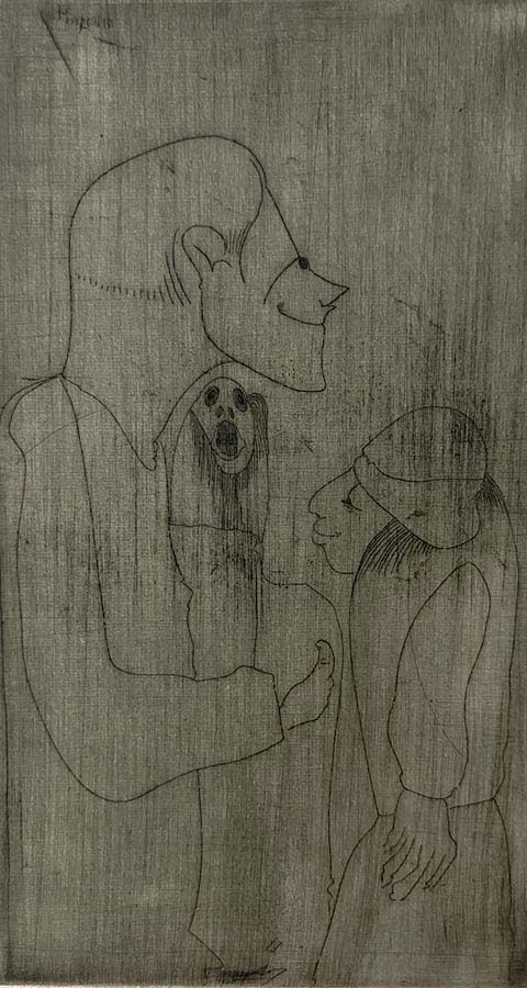 Fantasy with Three Figures - SAMUEL JESSURUN DE MESQUITA - drypoint