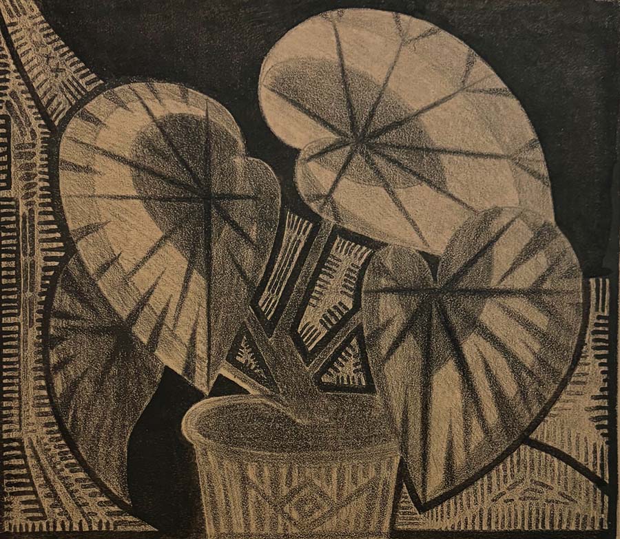 Bladbegonia - SAMUEL JESSURUN DE MESQUITA - lithograph printed on light tan paper