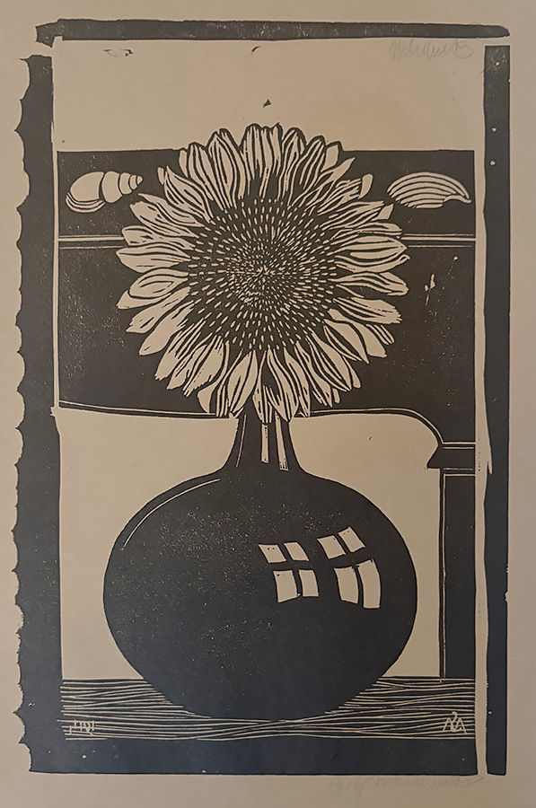 Sunflower (Zonenbloem) - SAMUEL JESSURUN DE MESQUITA - woodcut (counterproof)