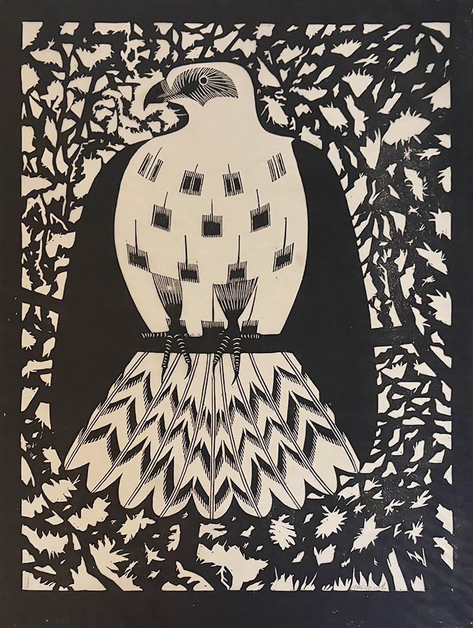 Honey Buzzard - SAMUEL JESSURUN DE MESQUITA - woodcut (counterproof)