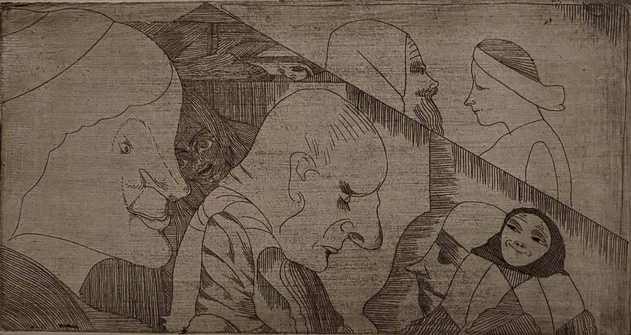 Fantasy Group - SAMUEL JESSURUN DE MESQUITA - etching printed as a counterproof