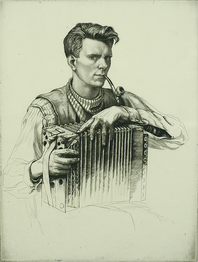 Self Portrait - WILLIAM E. C. MORGAN - engraving