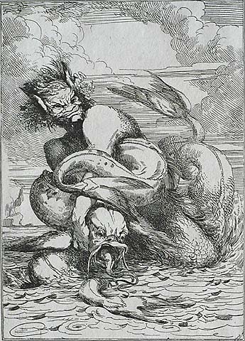 Enrag'd Monster - JOHN HAMILTON MORTIMER - etching