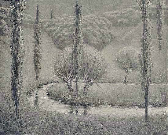 Wilgen en Populieren (Willows and Poplars)  - SIMON MOULIJN - lithograph 