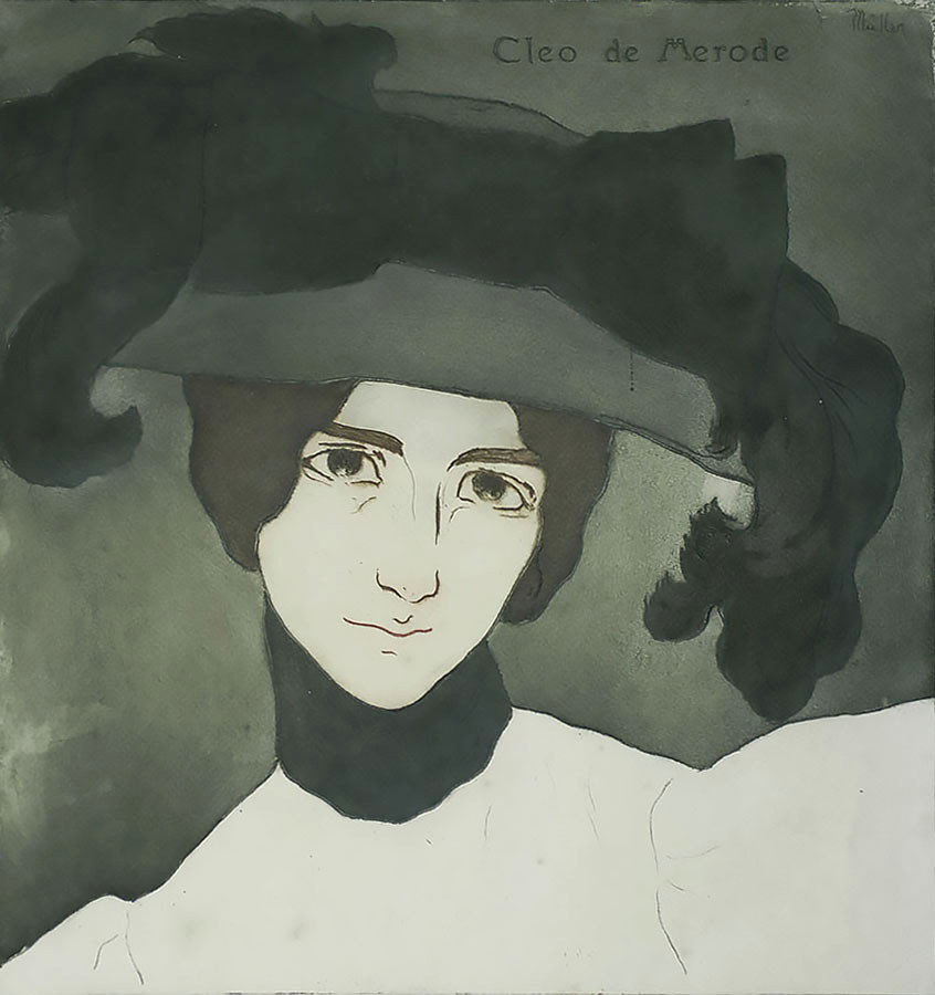 Cléo de Mérode - ALFREDO MULLER - etching and aquatint printed in colors