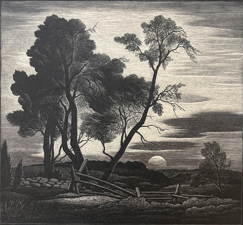 Near Lyme, Sunset - THOMAS NASON - wood engraving