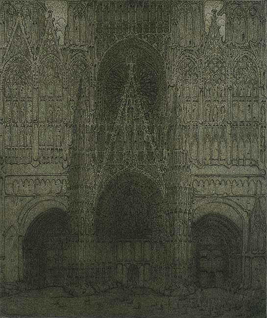 Rouen Cathedral (Kathedraal Rouaan) - WOJ NIEUWENKAMP - etching