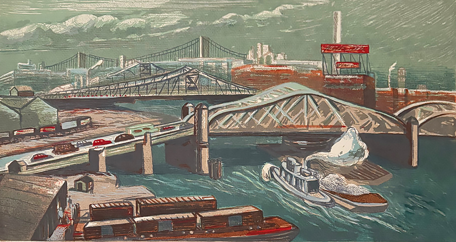 Harlem River Bridges - ELIZABETH OLDS - screenprint
