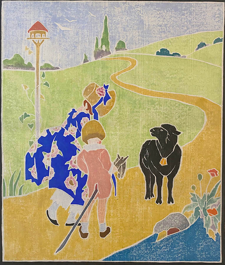 Baa Baa Black Sheep - IDA MARIE PERRAULT - white line color woodcut