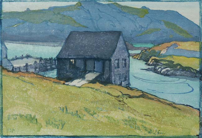 Monhegan (Maine) - MARGARET PATTERSON - woodcut printed in colors