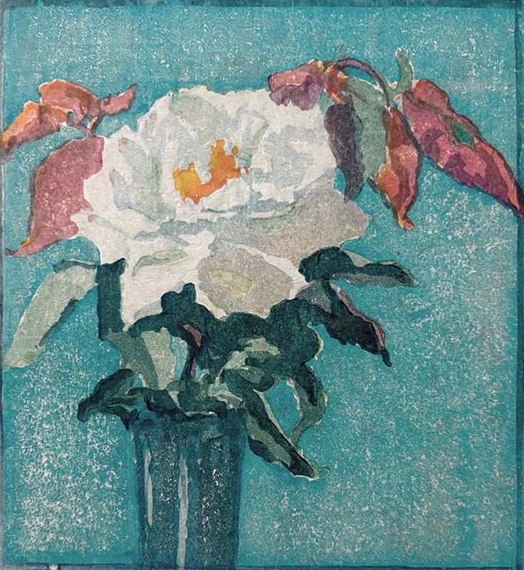 The White Rose - MARGARET PATTERSON - woodcut printed in colors