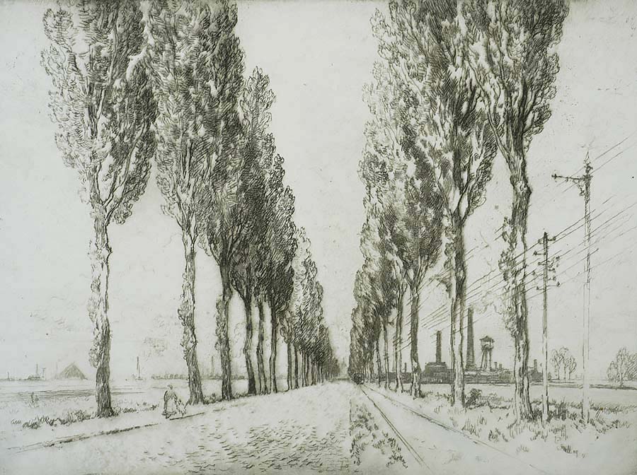 The Avenue, Valenciennes - JOSEPH PENNELL - etching