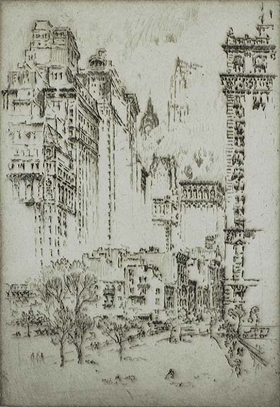 From the Lowest to the Highest (New York) - JOSEPH PENNELL - etching