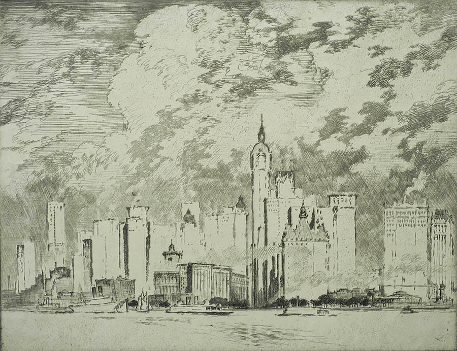 The Unbelievable City - JOSEPH PENNELL - etching