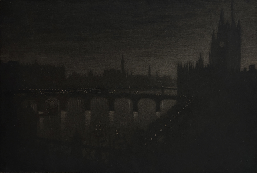 Westminster, Evening - JOSEPH PENNELL - mezzotint