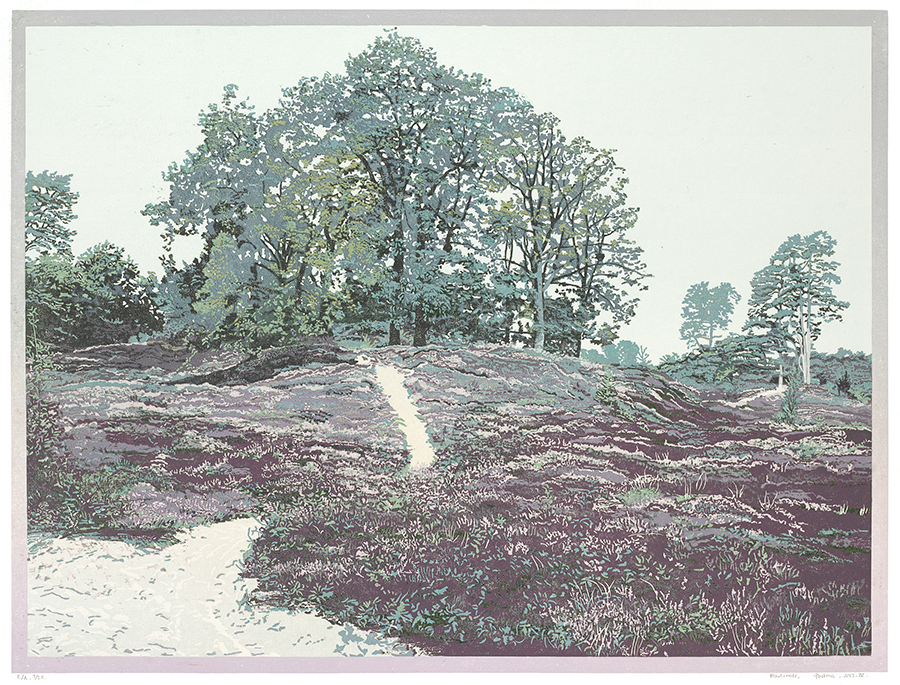 Landscape 2013-IV - GRIETJE POSTMA - woodcut printed in colors