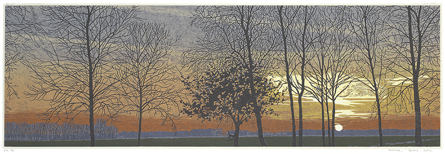 Landscape 2018-I - GRIETJE POSTMA - woodcut printed in colors