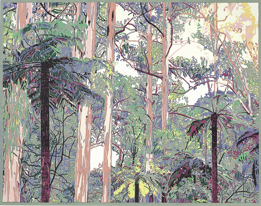 Landscape 2025-I - GRIETJE POSTMA - woodcut printed in colors