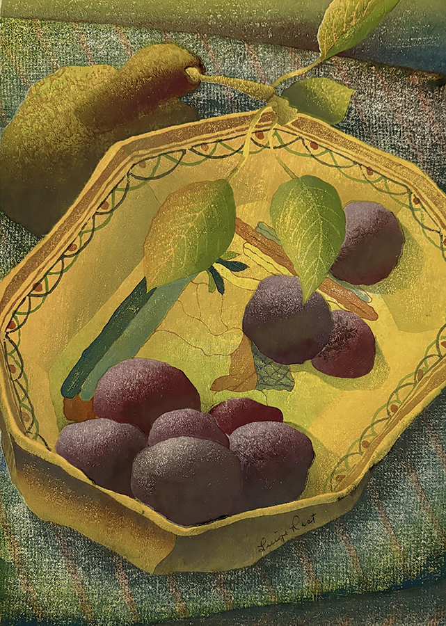 Fruit Dish - LUIGI RIST - woodcut printed in colors