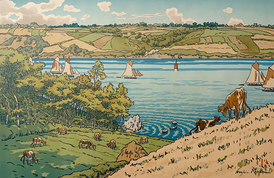 Le Trieux à Kermaire - HENRI RIVIERE - lithograph printed in colors