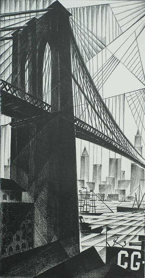 Brooklyn Bridge - ARNOLD RONNEBECK - lithograph