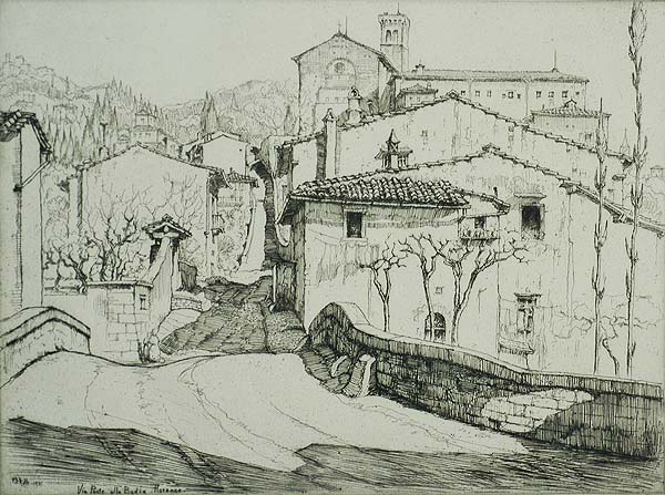 Via Ponte alla Badia, Florence - ERNEST ROTH - etching