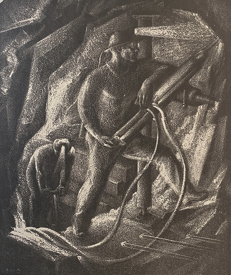 Copper Miners - LEWIS RUBENSTEIN - lithograph