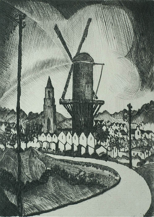 The Mill (Le Moulin) - LODEWIJK SCHELFHOUT - drypoint