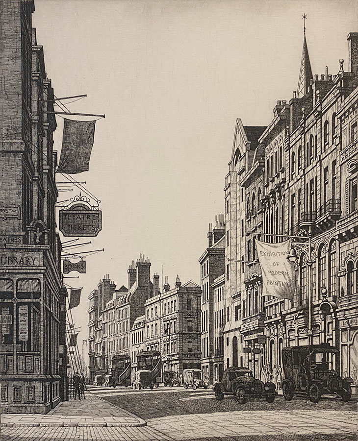 Bond Street, London - IAN STRANG - etching