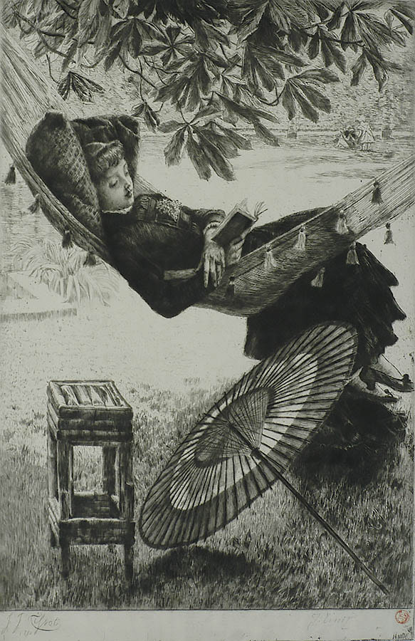 Le Hamac (The Hammock) - JAMES TISSOT - etching and drypoint