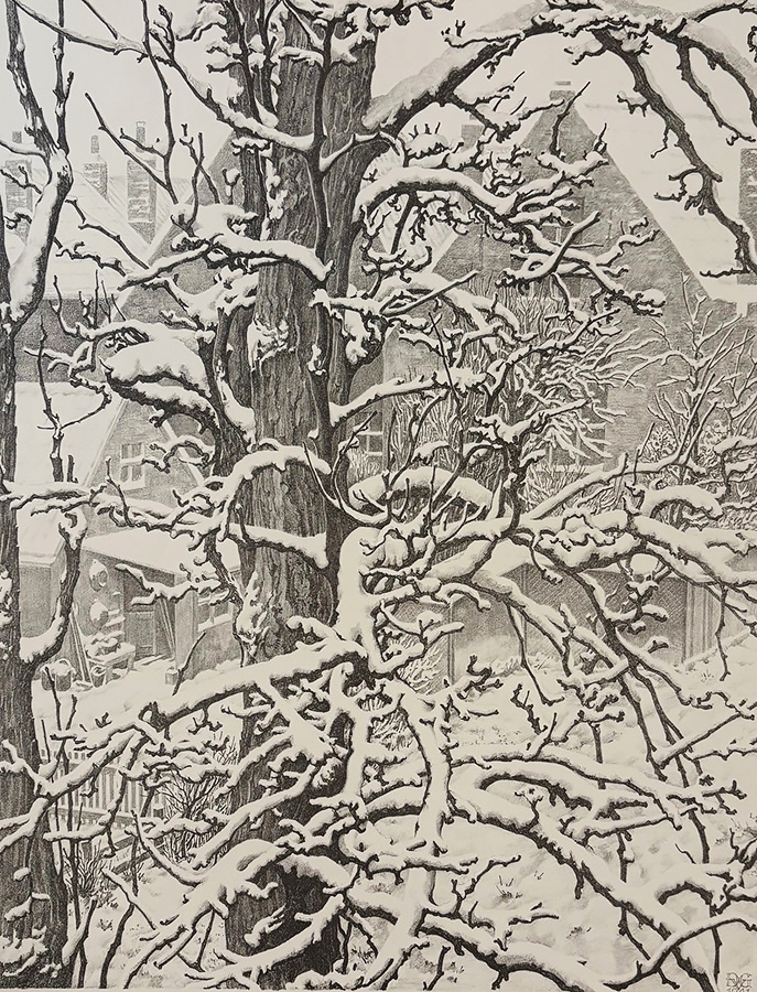 Snow, Verre (The Netherlands) - DIRK VAN GELDER - lithograph