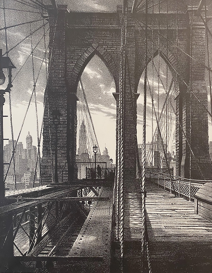 Brooklyn Bridge - STOW WENGENROTH - lithograph